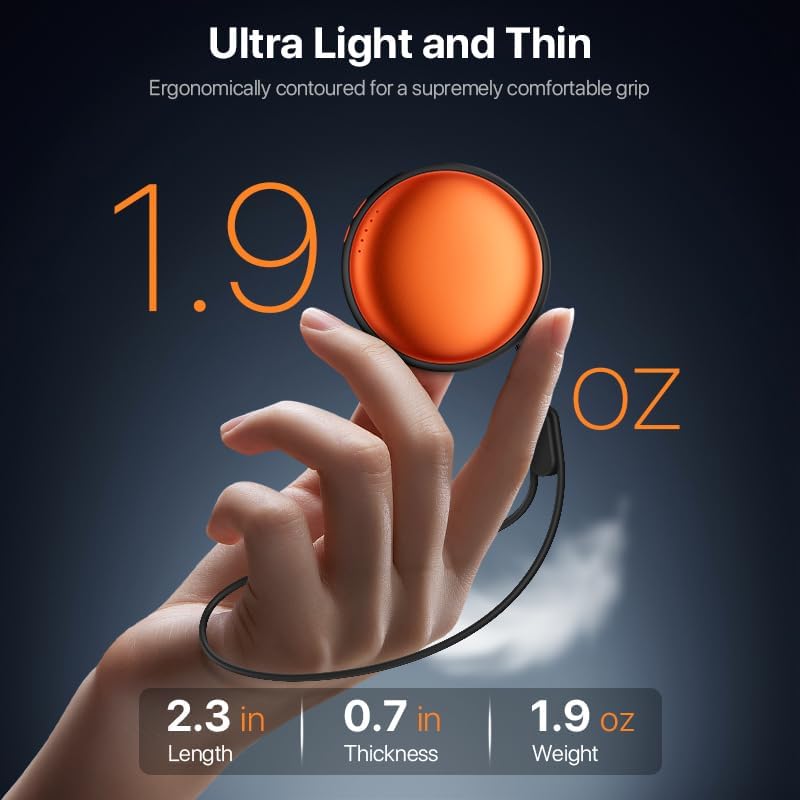 Vaofly Pocket Size Hand Warmers Rechargeable 2 Pack,20Hrs Long Safe Heat,0.5S Instant Heating,Ultra Thin Electric Hand Warmers,5 Levels Heating Fits in Gloves, Hunting Camping Hiking Essentials - Image 2
